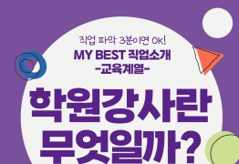 My Best 직업소개 (교육계열) 학원강사란 무엇일까?